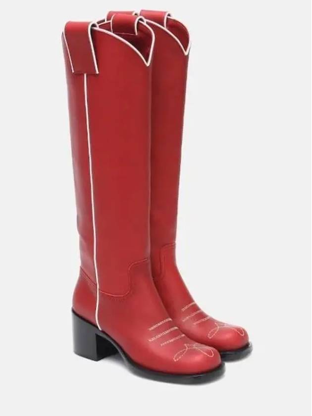 미우미우 레더 니하이 부츠