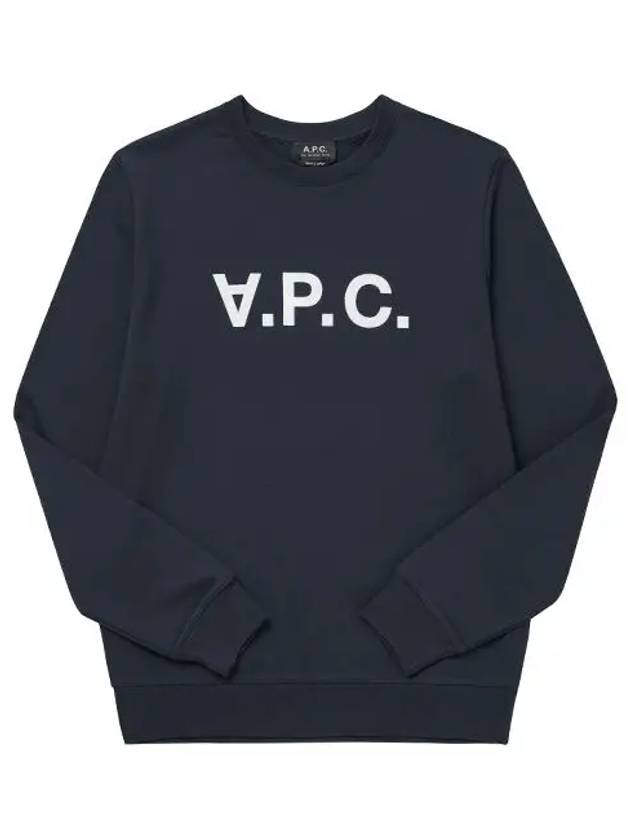 아페쎄 APC COFAX H27378 IAK DARK NAVY 벨벳 로고 남성 맨투맨