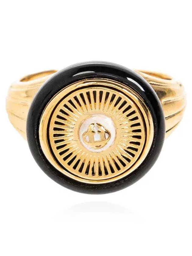 카사블랑카 로고 플라크 링 AS25JW270010_GOLDGREEN