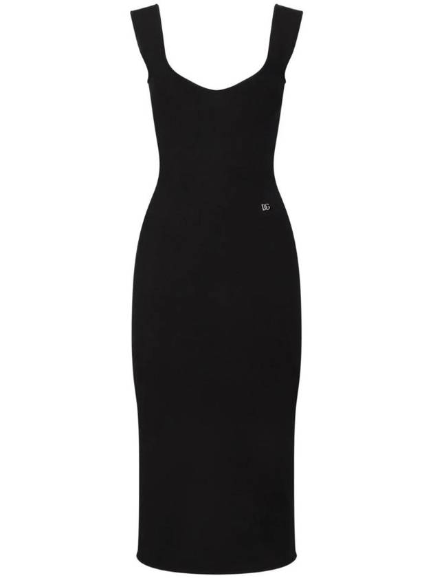 돌체앤가바나 레이어드 넥 미디 드레스 FXS10TJFMEV