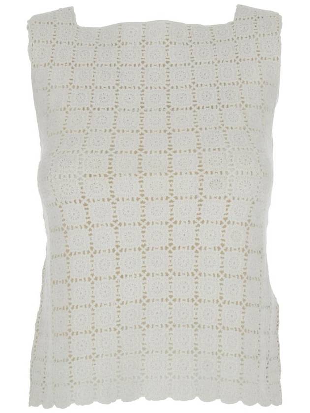 SEMICOUTURE CROCHET SLEEVELESS TOP Y5SA20A230