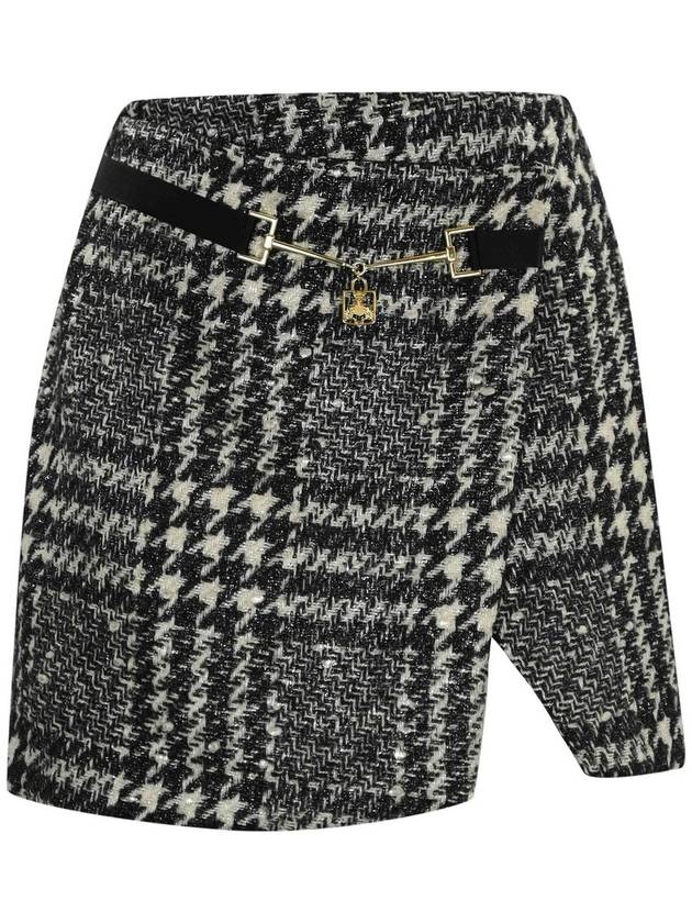 Elisabetta Franchi Laminated Tweed Skirt