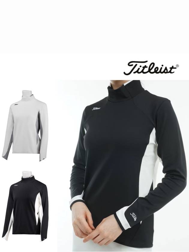 타이틀리스트 2025년 골프웨어 윈드 프루프 기모 하이넥 티셔츠 여성용 TLPWT704J
