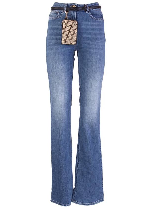 Elisabetta Franchi 벨트 부츠컷 진