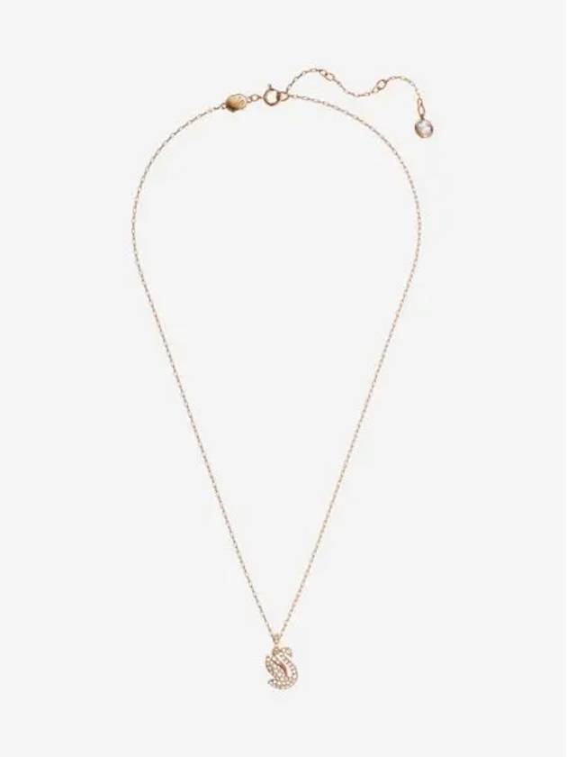 W 스와로브스키 아이코닉 스완 펜던트 스몰 크리스탈 로즈 골드 플래팅 & 화이트 W Swarovski Iconic Swan Pendant Small White Rose Gold Plated
