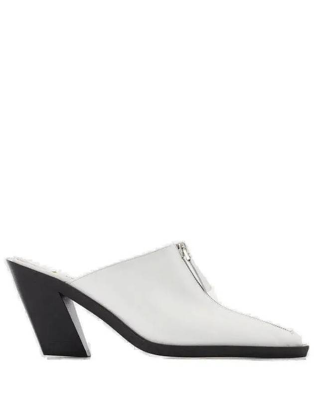 Elleme Eclair 지퍼 디테일 뮬 ECLAIRZIPMULELEATHERWHITE_WHITE