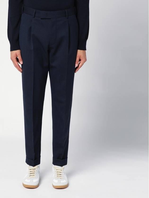 PT Torino Rebel navy virgin wool trousers