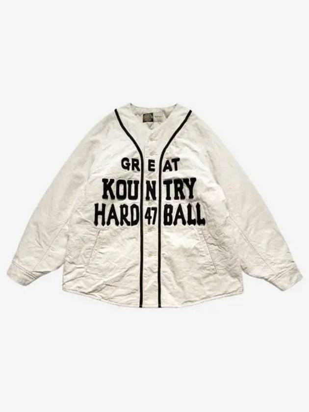 캐피탈 코튼 린넨 캔버스 라이닝 그레이트 컨트리 나이트 게임 베이스볼 셔츠 키나리 Kapital Cotton Linen Canvas Lining Great Kountry Night Game Baseball Shirt Kinari