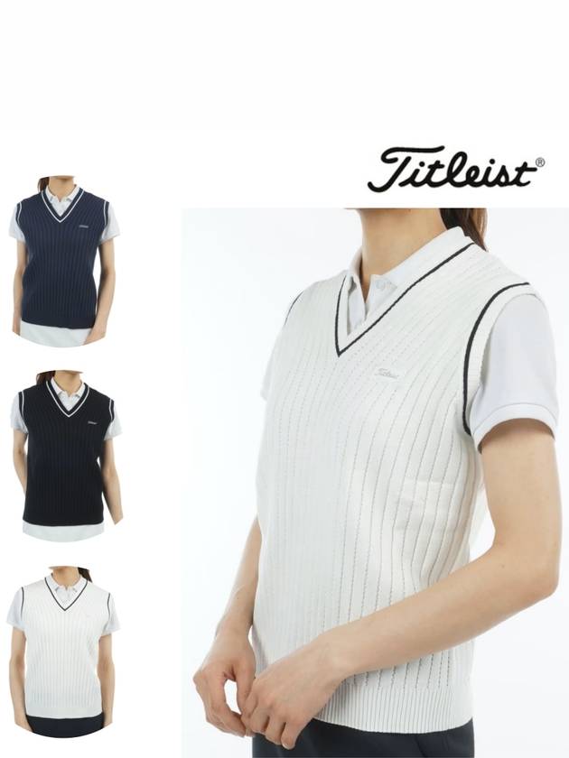 타이틀리스트 스트레치 V 넥 니트조끼 2025 베스트 골프웨어 여성용 TMPWK530J
