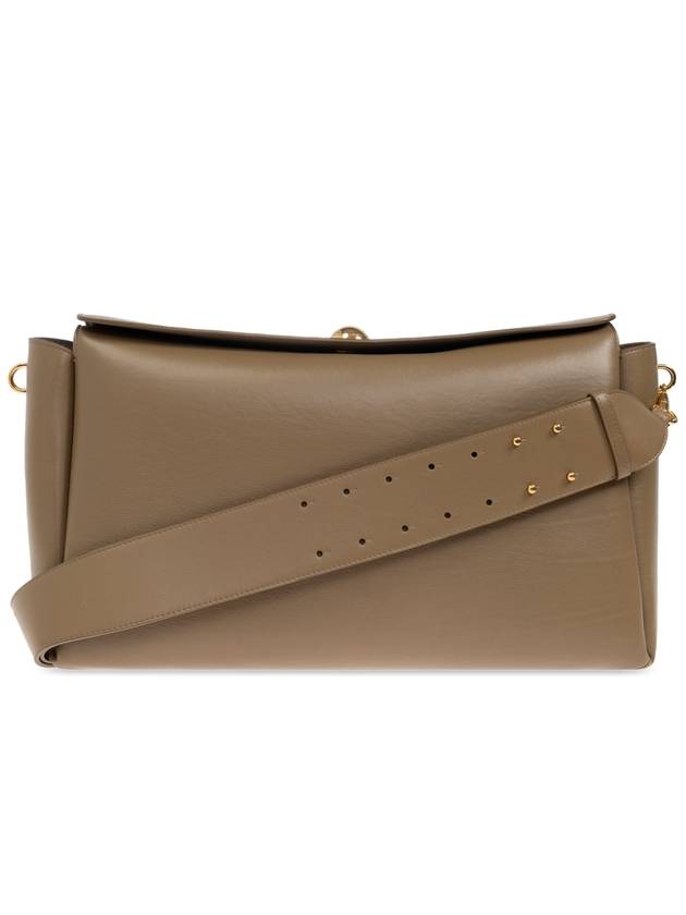 Ami Alexandre Mattiussi Leather Shoulder Bag  Unisex  Green