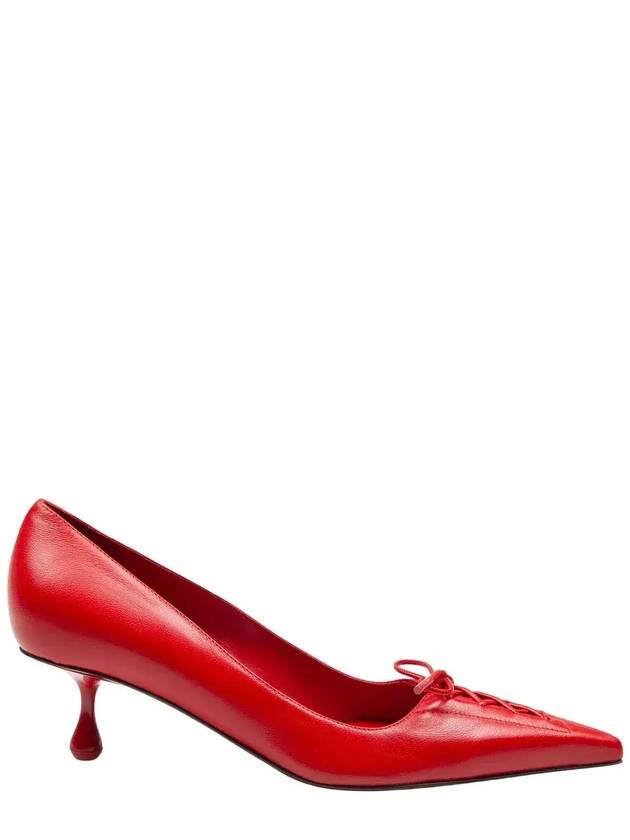 Jimmy Choo Scarlett 50 포인티드 토 레이스업 펌프스 SCARLETT50NAP_POSTBOXRED