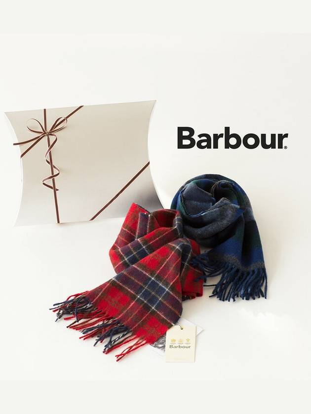 바버 23FW 겨울 남녀공용 체크 스트라이프 머플러 울 목도리