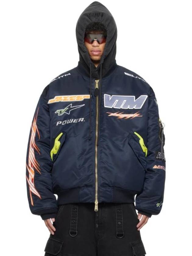 베트멍 네이비 Alpha Industries 레이싱 보머 재킷 NAVY