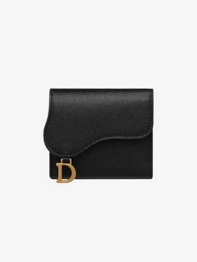 디올 새들 로터스 지갑 그레인드 카프스킨 블랙 Dior Saddle Lotus Wallet Grained Calfskin Black