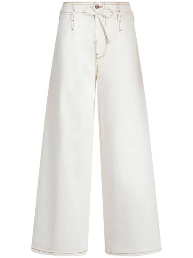 에트로 웨이스트밴드 쿨롯 와이드 진 화이트