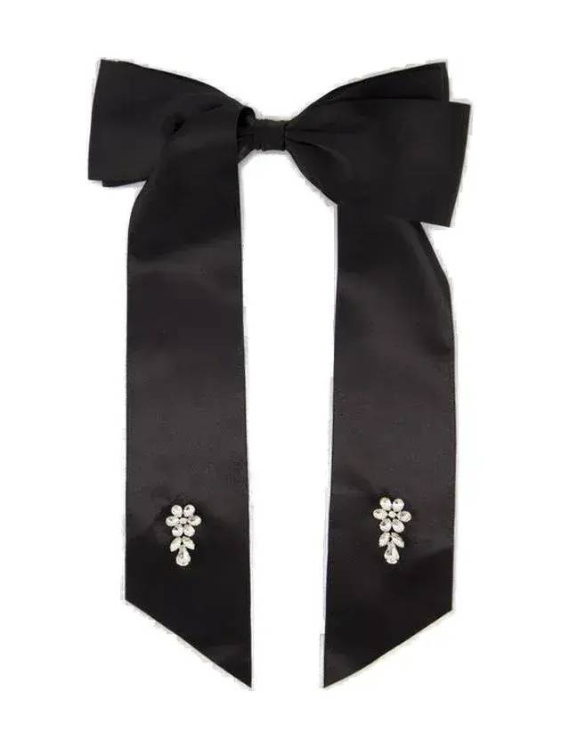 시몬 로샤 플라워 리본 헤어 클립 BOW50906_BLACKCRYSTAL