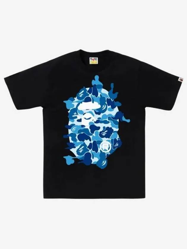 베이프 ABC 카모 리빌드 빅 에이프 헤드 티셔츠 블랙 블루 BAPE ABC Camo Rebuild Big Ape Head T Shirt Black Blue