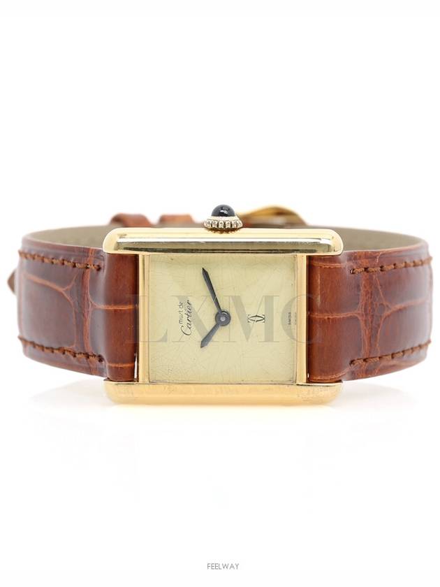 까르띠에 1980년 빈티지 머스트 탱크 버메일 골드 워치 시계