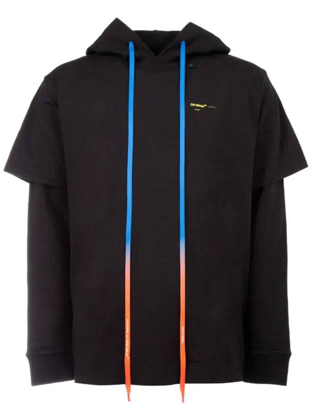 오프화이트 아크릴 애로우 더블 반팔 후드 블랙