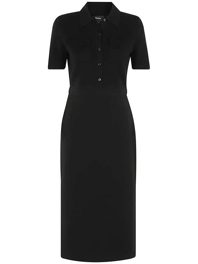 이론 Admiral 크레이프 밀리터리 미디 드레스 O0709626_001