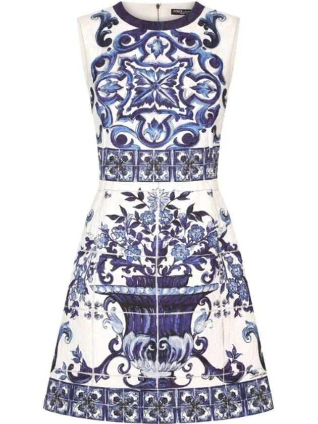 돌체앤가바나 프린트 코튼 블렌드 미디원피스