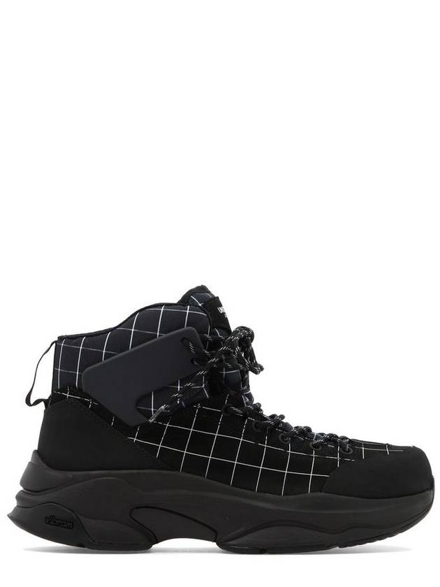 언더커버 체크 레이스업 앵클 부츠