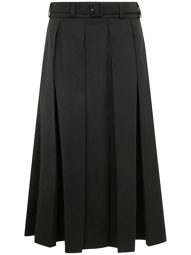 Patou Signature Pleated Midi Skirt