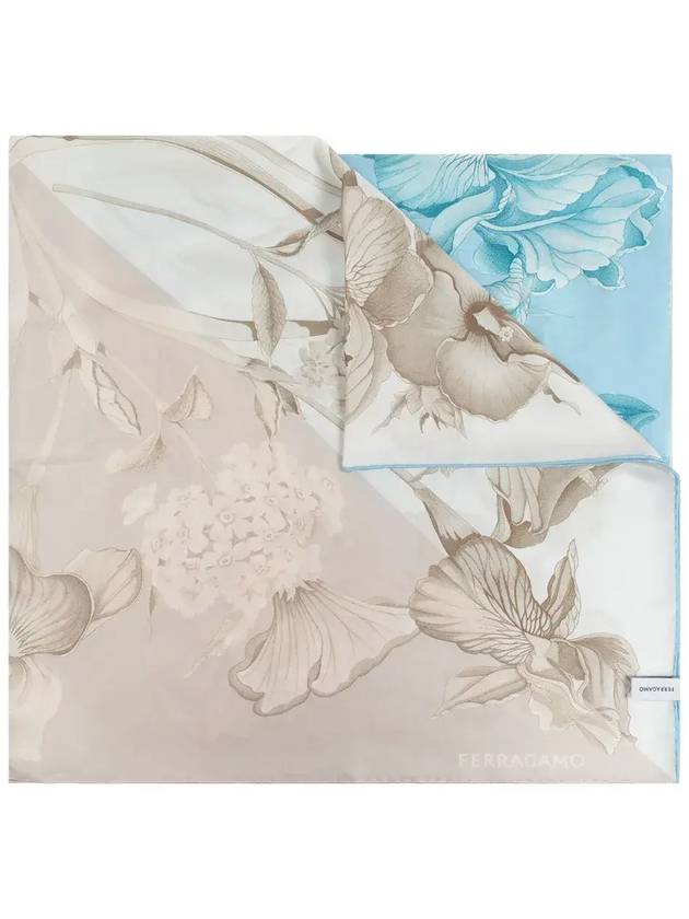 페라가모 하이드란지아 프린트 스카프 783657_None