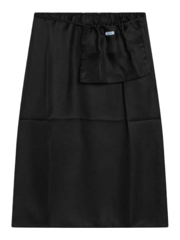 프라다 실크 H라인 스커트 블랙