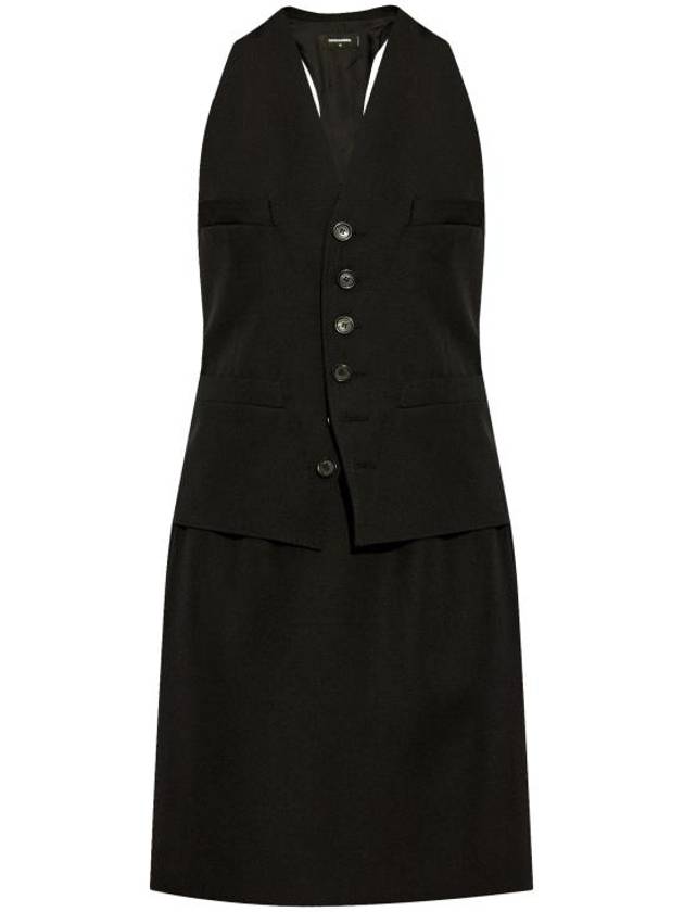 24FW 디스퀘어드2 미디 원피스 S75CV0858S78136 900 BLACK