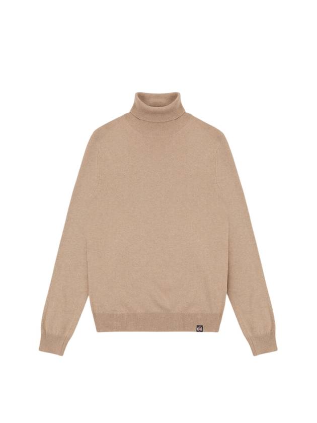 콜마 로고 패치 캐시미어 터틀넥 베이지