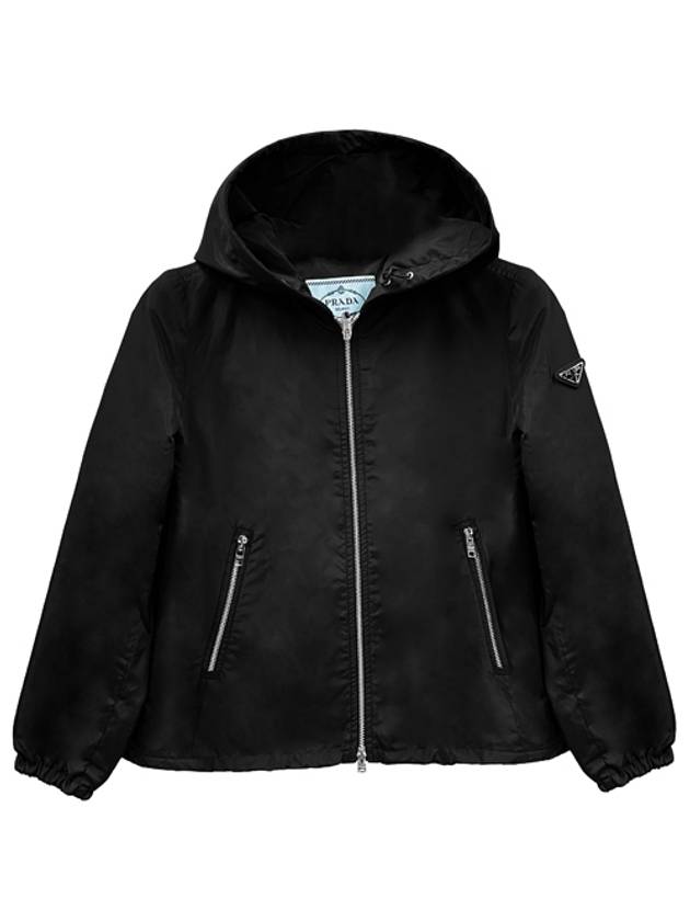 프라다 삼각 로고 패치 후드 윈드 브레이커 집업 자켓 블랙 여성 자켓 29Q597 106O F0002 TJ