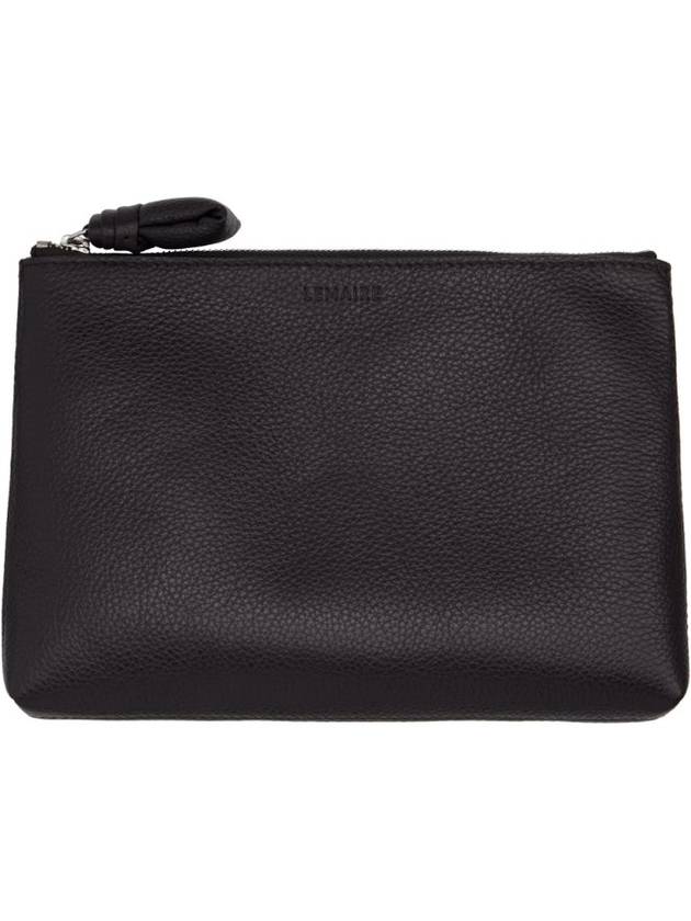 르메르 로고 스몰 파우치백 키체인 키링 키홀더 그레인 레더 코튼 다크 초콜렛 초코 브라운 남성 여성