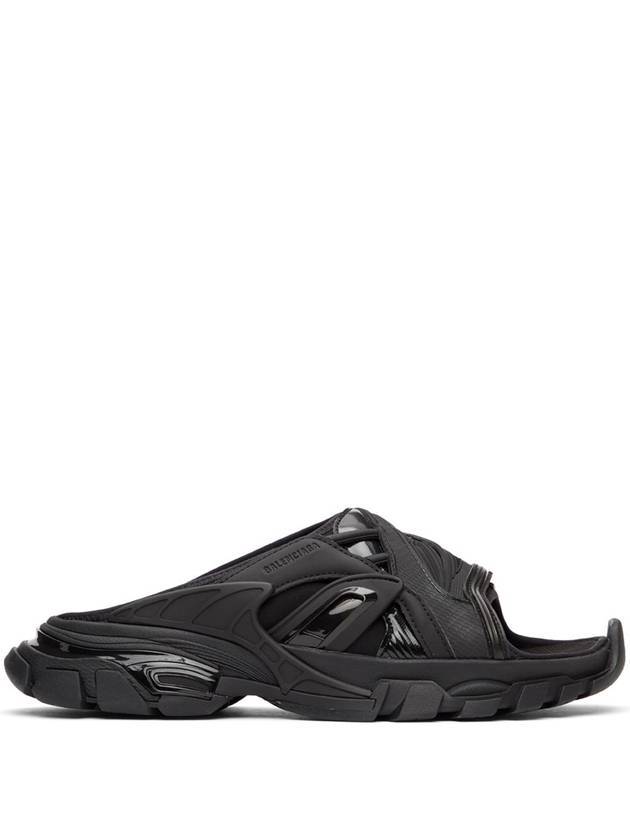 발렌시아가 엠보싱 미니 로고 트랙 슬리퍼 블랙