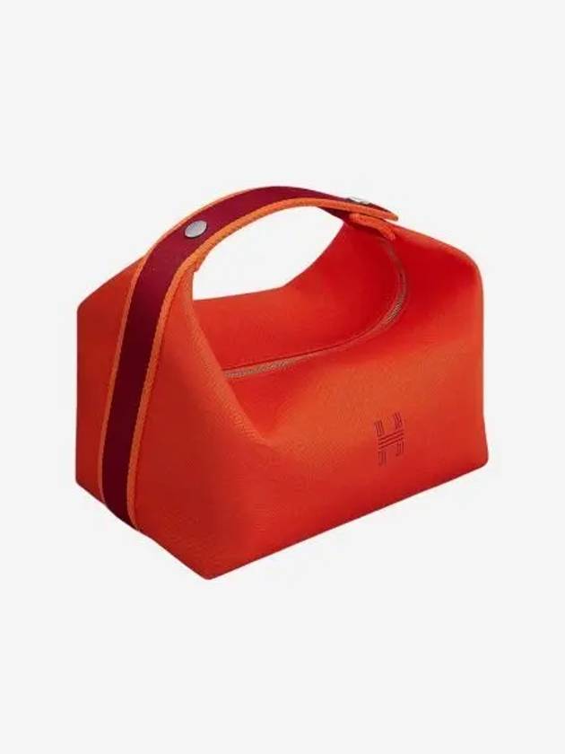 에르메스 라지 브리드 어 브랙 케이스 캔버스 & 오랑쥬 프 Hermes Large Bride A Brac Case Canvas & Orange Feu