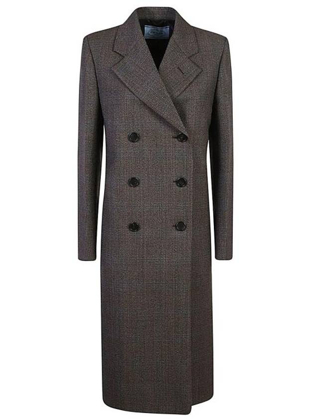 프라다 프린스 오브 웨일즈 더블코트 그레이