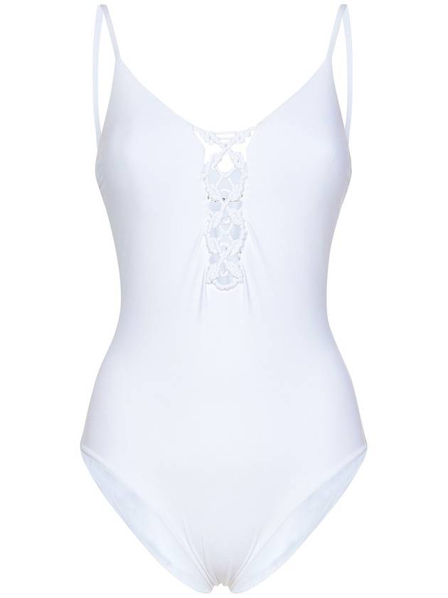 Fisico White lycra one-piece swimsuit