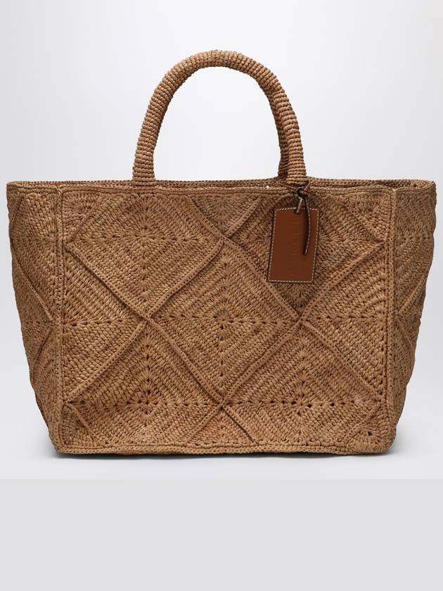 Manebi Large Sunset light brown bag in raffia
