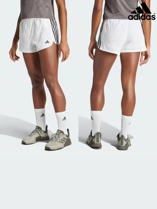 아디다스 여성 페이서 트레이닝 3인치 쇼츠 반바지 화이트