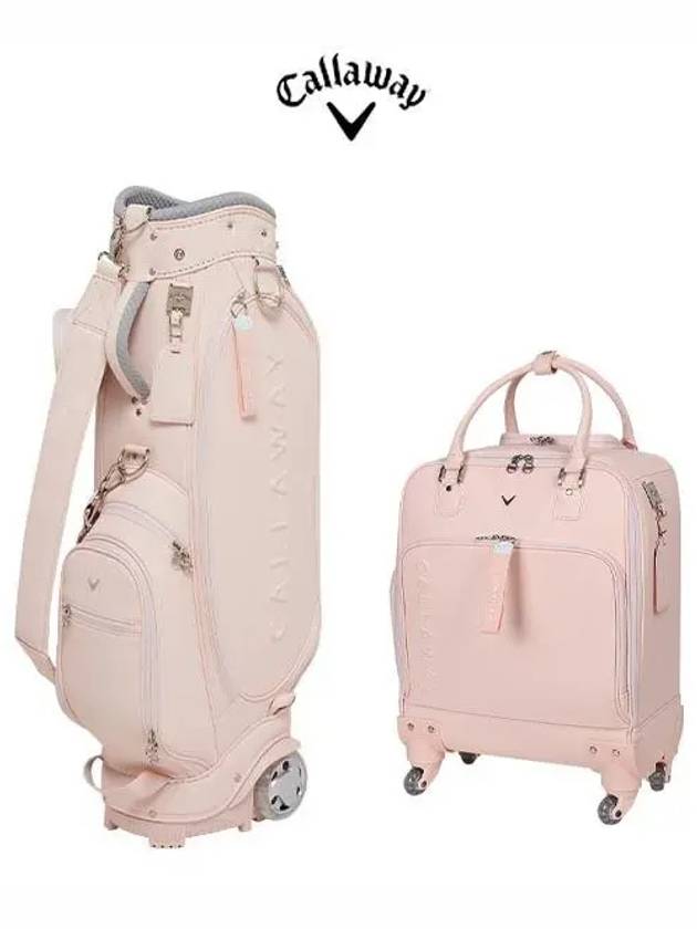 2024 해나 여성 바퀴 휠 캐디백 휠 보스턴백 세트 핑크