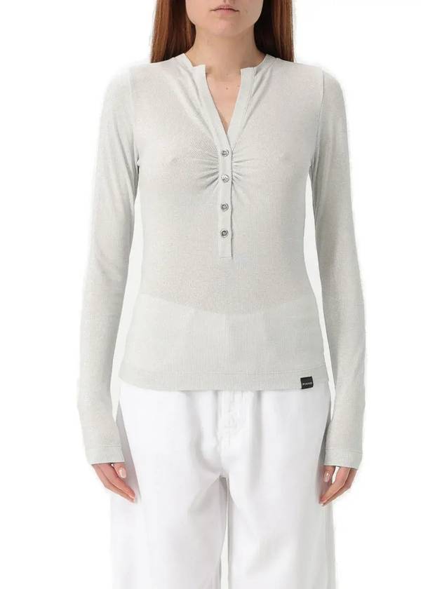 핑코 개더드 디테일 니트 탑 104651A2CQ_I17