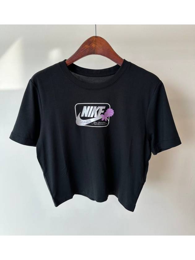 나이키 크롭 티셔츠 FJ9747 010 블랙 WOMENS M 아시안핏