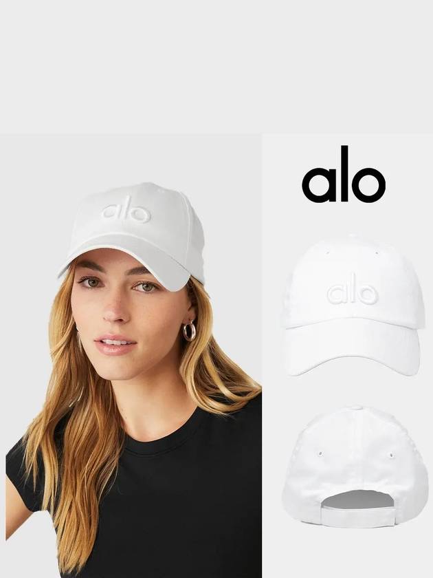 알로요가 모자 일상 로고 야구 볼캡 화이트