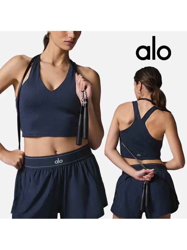 alo 알로 요가복 에어브러쉬 탱크 탑 브라 네이비