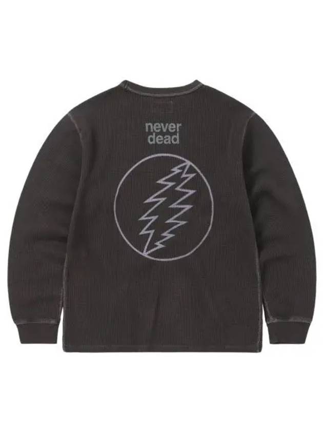 디스이즈네버댓 x 그레이트풀 데드 SYF 와플 롱슬리브 탑 오프 블랙 Thisisneverthat x Grateful Dead SYF Waffle L S Top Off Black