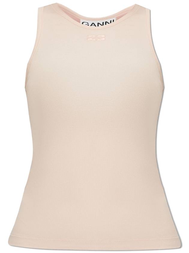 24FW 가니 여성 슬리브리스 Ganni Striped Top Women's Pink