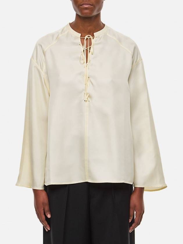 Loulou Studio Flared Long Sleeve Blouse