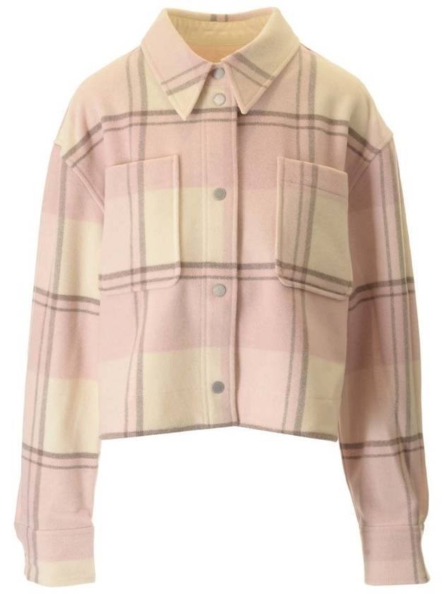 캐나다구스 알만딘 크롭드 플레드 셔츠 핑크