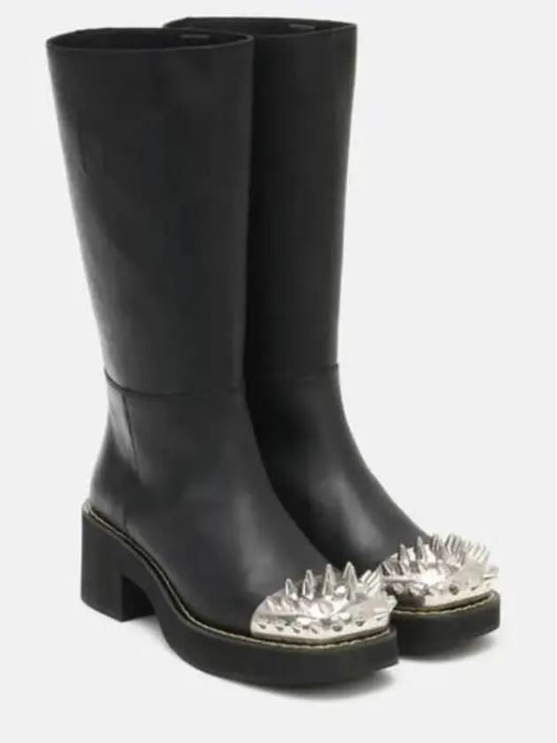 미우미우 레더 니하이 부츠