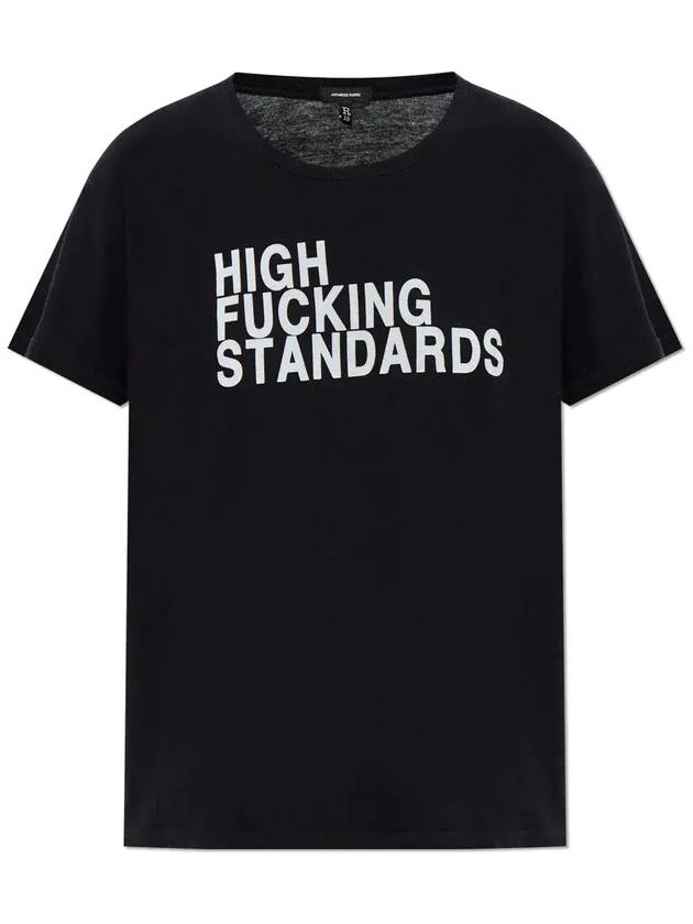 R13 볼드 스테이트먼트 그래픽 티셔츠 R13WK001K117A0_BLACK